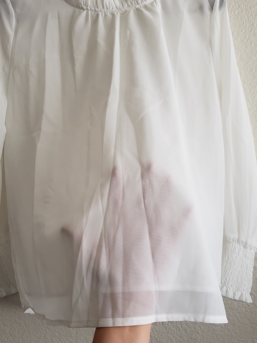 Sheer White Ruffle Blouse - Picture 4 of 12